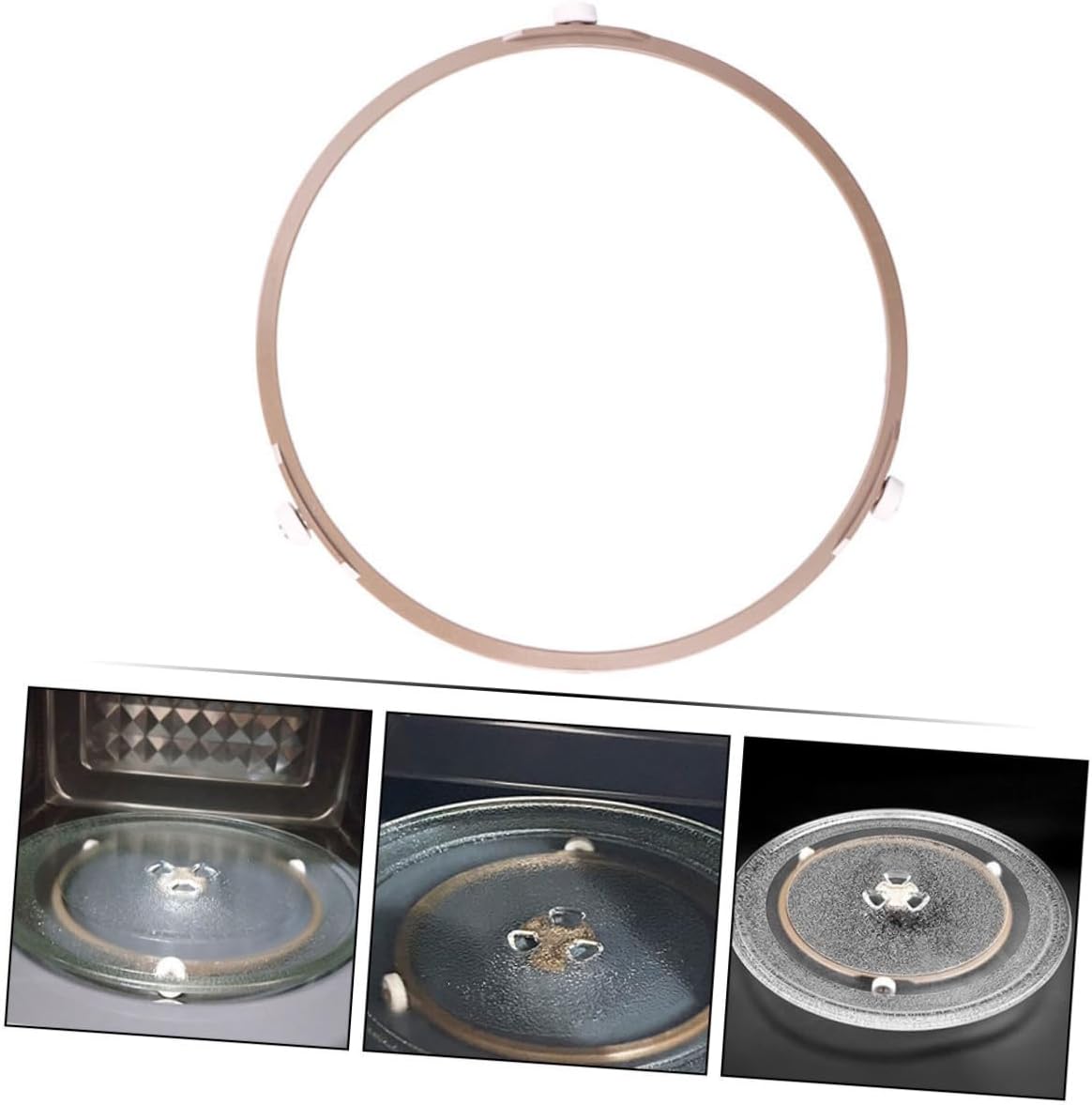 Microwave Turntable Roller Ring 2-Pack 7.44 Inch Glass Plate Support Bracket for Even Heating Replacement Part for Microwave Oven Rotating Tray