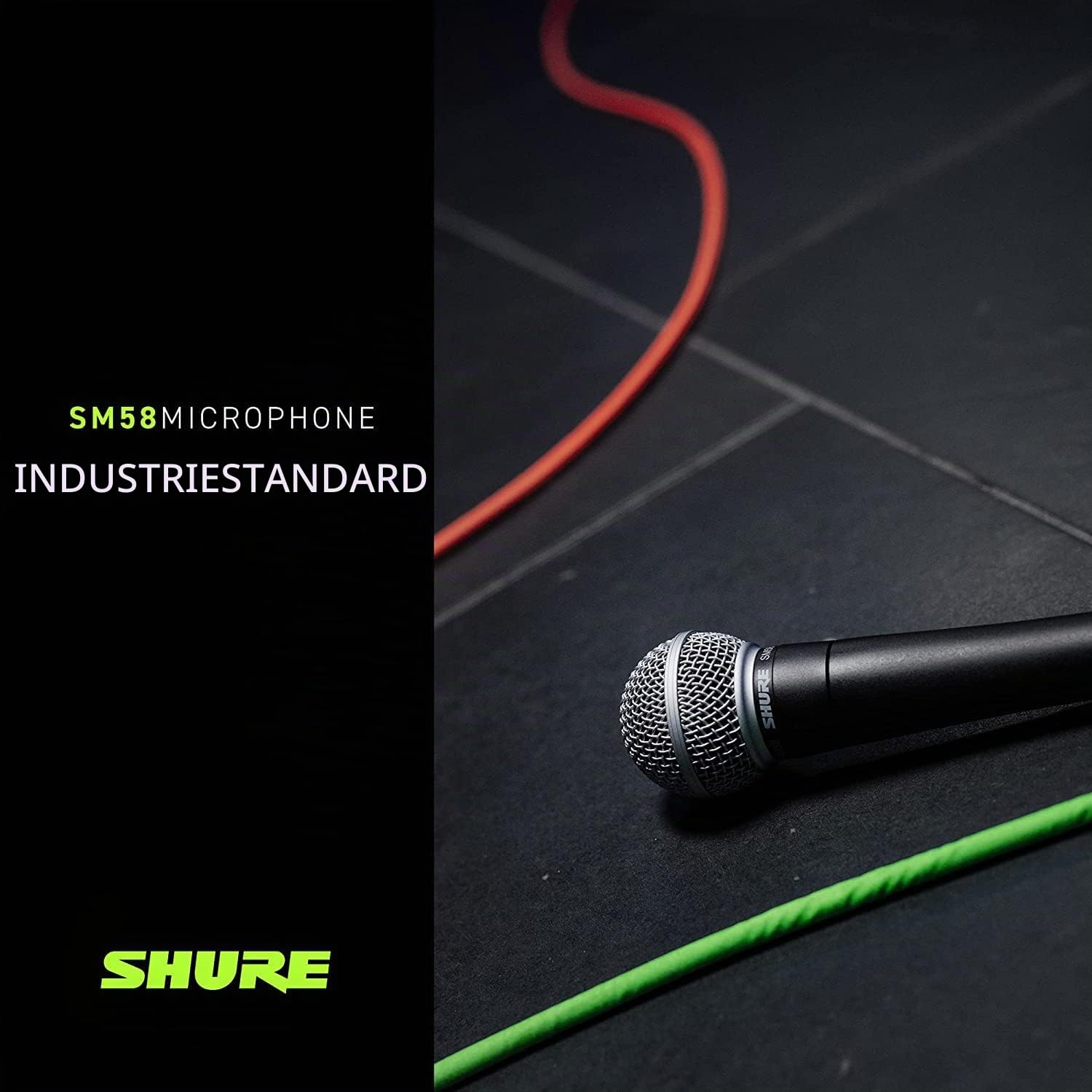 Shure SM58-LC Dynamisches Gesangsmikrofon mit Nierencharakteristik, pneumatischer Stoßdämpfer, integriertem Poppfilter, A25D Mikrofonklammer, 3-poligem XLR-Anschluss, ohne Kabel (SM58-LCE)