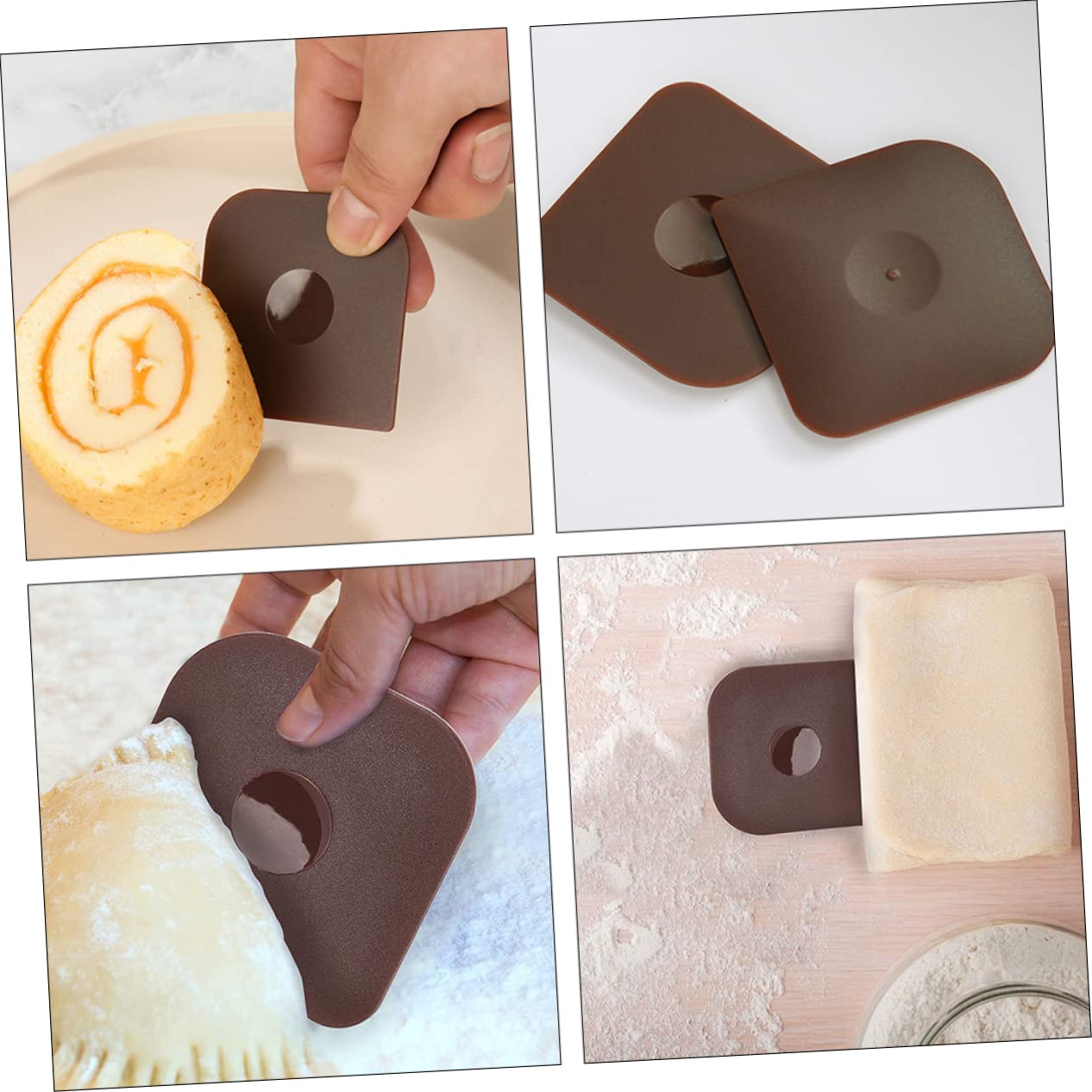 Cabilock 4pcs Multifunctional Cooking Scraper Cleaning Spatula Reusable Pan Cleaner Skillets Scraper for Home Kitchen Frying Pan Dish