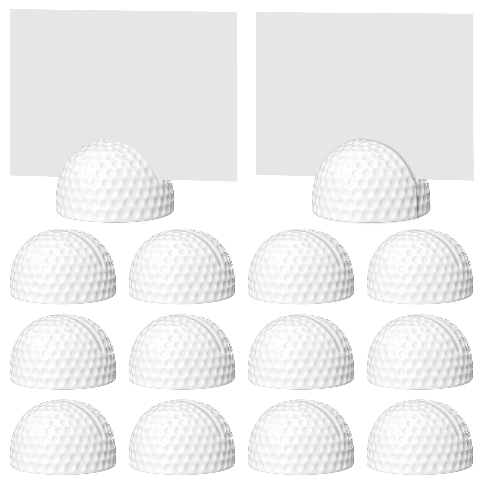 Leinuosen 12 Pcs Resin Half Golf Base Centerpieces Place Card Holder Golf Ball Shaped Table Number Holder Name Place Photo Stand for Office Menu Events Wedding Party