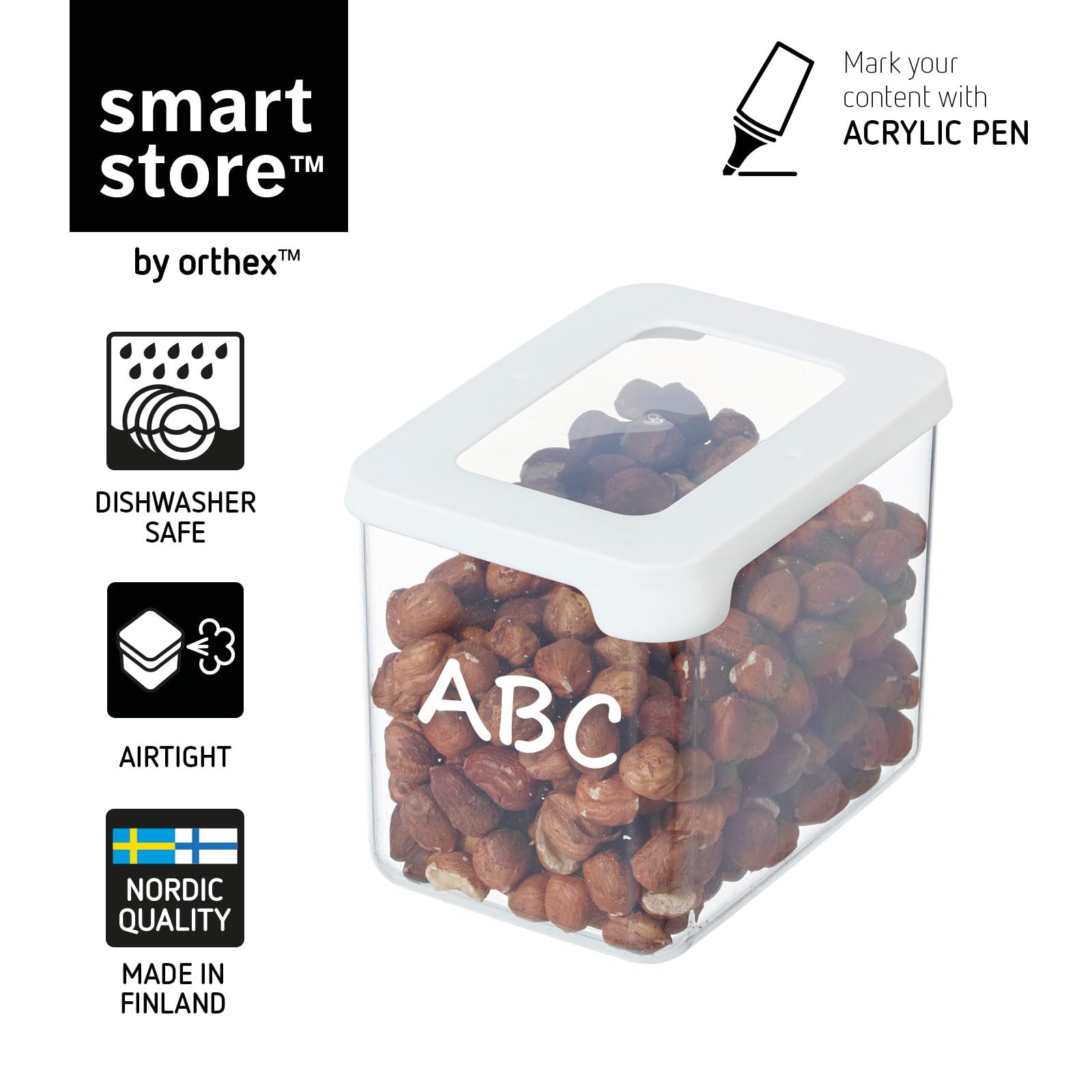 SmartStore Przezroczyste, hermetyczne pojemniki na suchą karmę z pokrywkami, zestaw 8, plastikowe pudełko do przechowywania z pokrywką, nie zawierają BPA, nadają się do mycia w zmywarce,