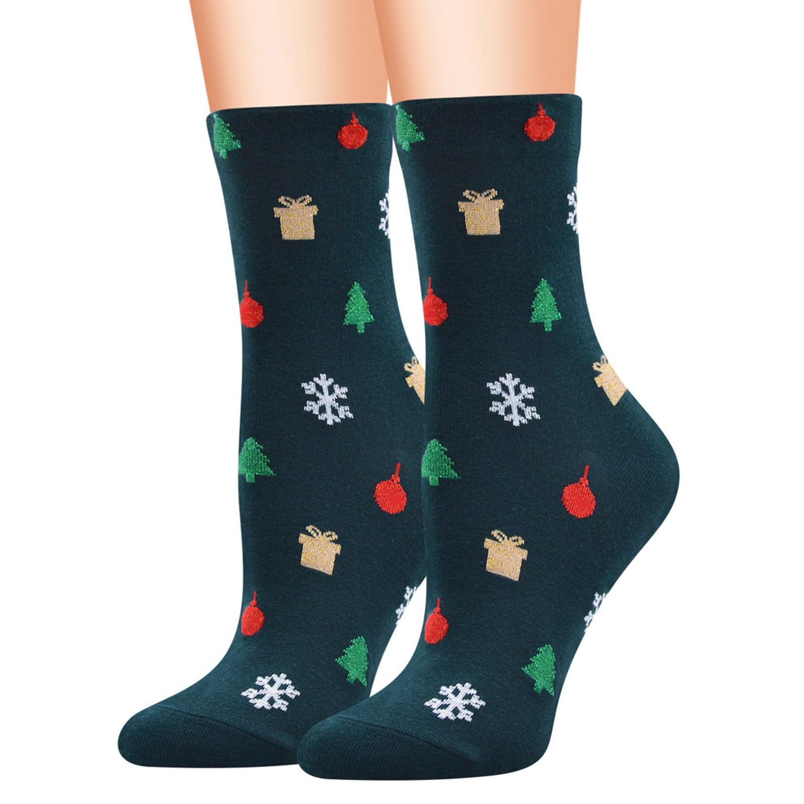 Calcetines de Navidad para mujer, acogedores calcetines de dibujos animados para el hogar, calcetines de Navidad, árbol de Navidad, copo de nieve, calcetines gráficos para mujer, calcetines de dibujos