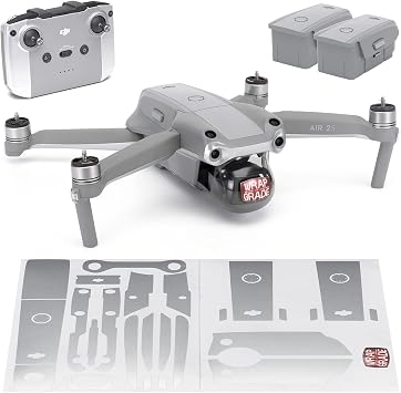 WRAPGRADE Skin Compatible with DJI Air 2S | Accent Color B Airforce Silver