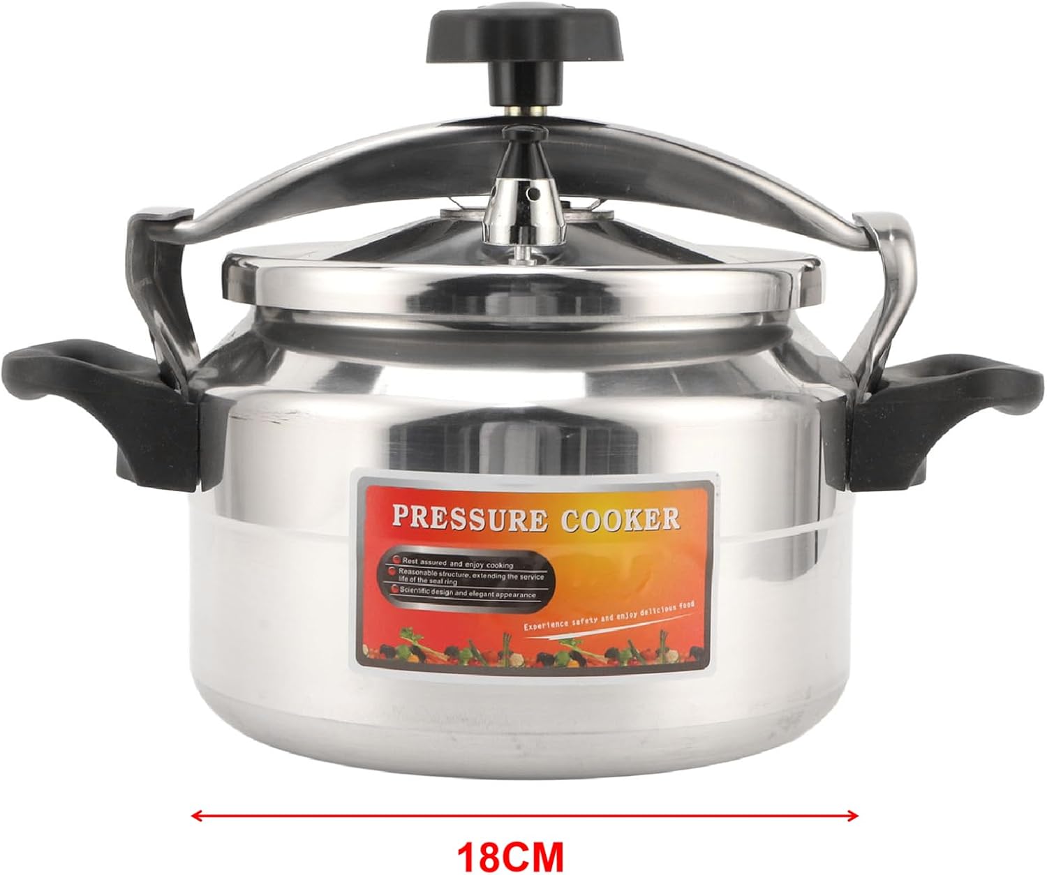 Aluminum Pressure Cooker - 3L/4L/5L Explosion Proof Pressure Canner with Safety Valve for Gas Stove Top, 18cm / 7.09in Diameter (3L)