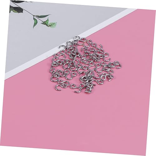 Miniatura 6 de 100 ganchos de acero inoxidable en forma de S, conectores de metal versátiles para manualidades, joyería colgante, llaveros y organización del hogar