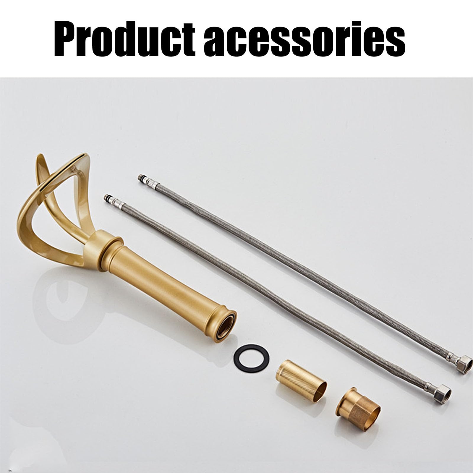 Cascata Rubinetto Bagno Lavabo Caldo E Freddo,Ottone Rubinetto per Lavabo da Appoggio,Monocomando Alto Miscelatore Lavabo Bagno,d'oro