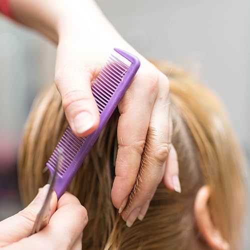 Miniatura 4 de Yumflan Peines de cola de rata, peines de separación para trenzar el cabello, peine de nailon con cola de rata de acero inoxidable para seccionar,