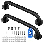 2 Pack Shower Grab Bar, Stainless Steel Bathroom Grab Bar, Shower Handle, Bath Handle, Grab Bars for Handicap Elderly Seniors Bathroom Safety Grab Bar (18 InchBlack)