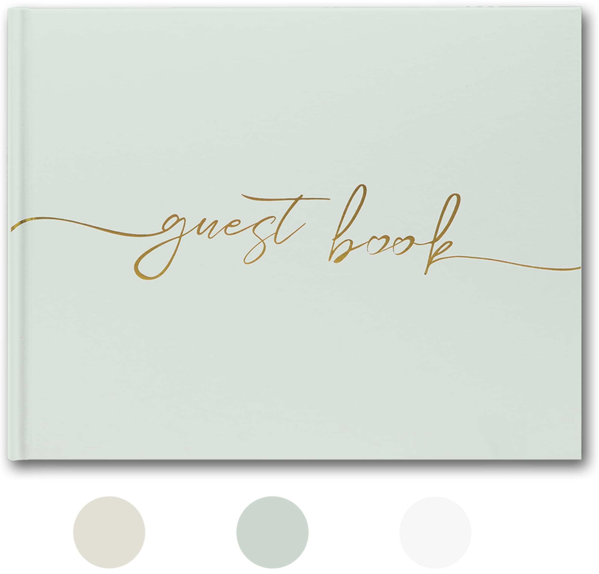 Wedding Guest Book - Elegant Guest Book for Weddings, Receptions, Baby Showers, and Special Events - 100 Blank Pages for Wedding Signatures and Photos (Mint)