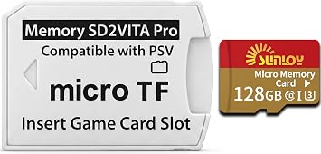 SD2Vita 6.0 PS Vita Memory Card Adapter with 128GB Micro SD Card, High Speed microSDXC UHS-I Flash Memory Card with PSVita SD Card Adapter for PSV 1000/2000 PSTV FW 3.60 HENkaku Enso System