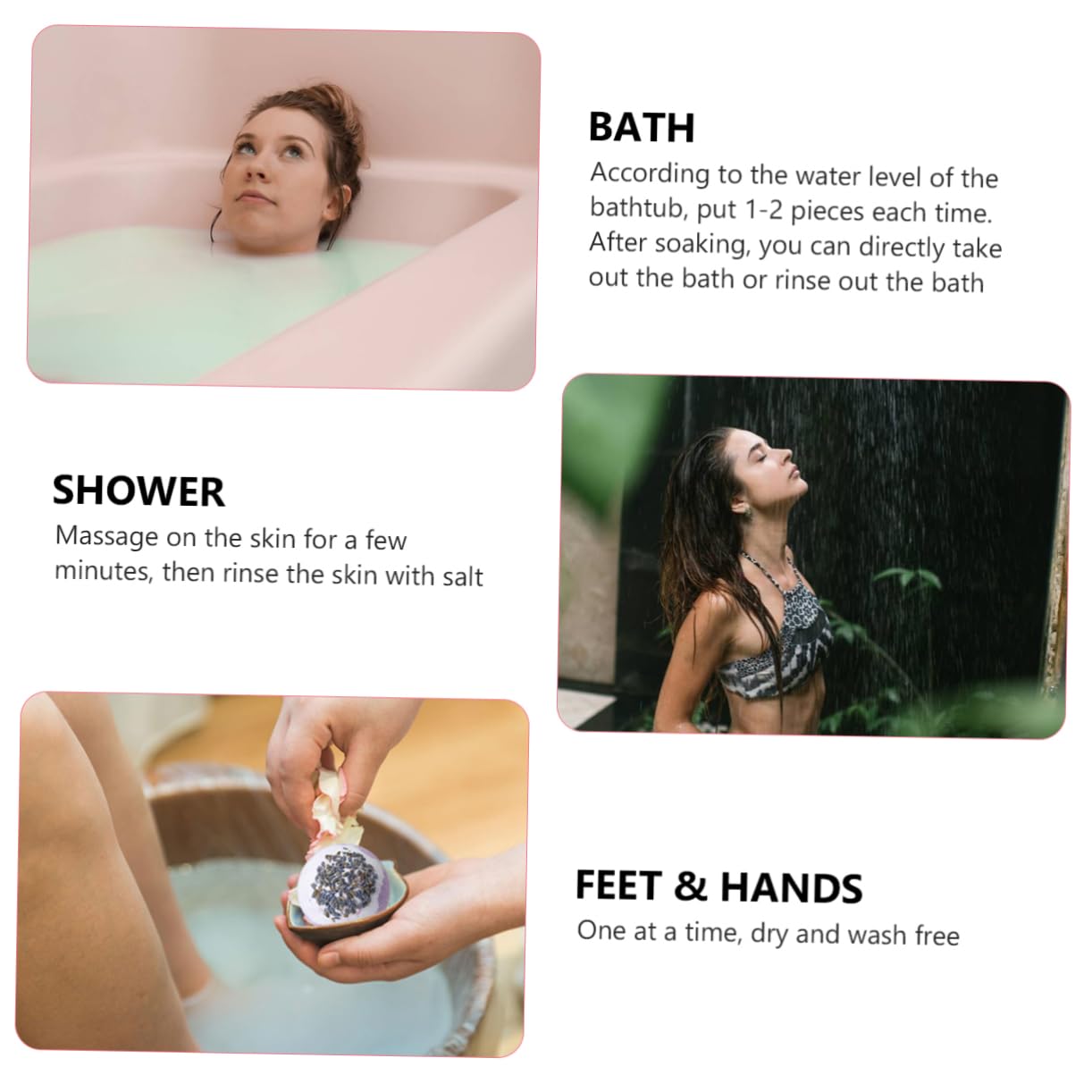 4piezas Bolas De Burbujas Naturales Para Baño Unidades Hechas De Minerales Relajación Hogar y