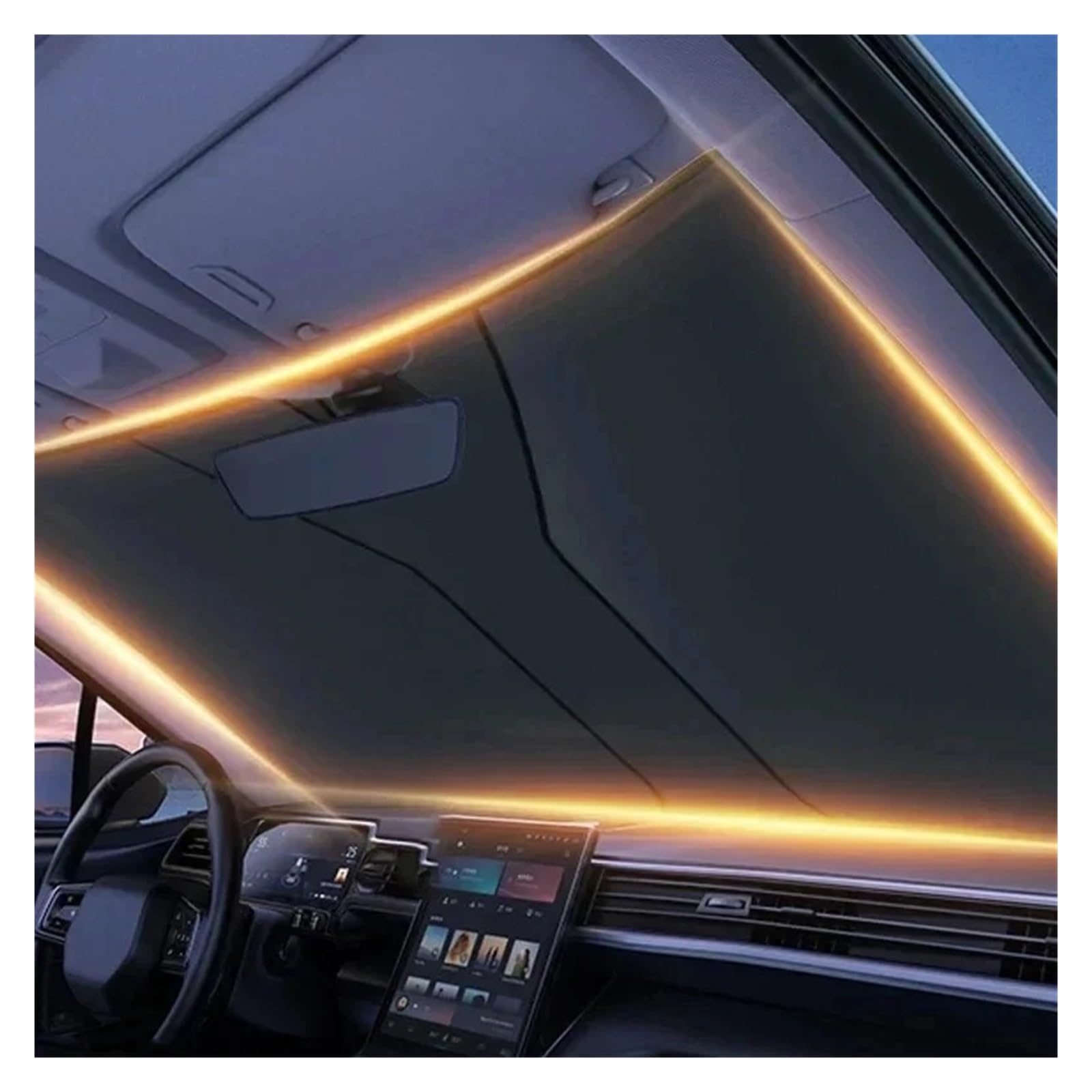 Parasol Delantero Coche Parasol Parabrisas Coche Protector contra Heladas Nieve Todas Las Estaciones Bloque UV Verano Acceso Plegable para Citroen para Picasso