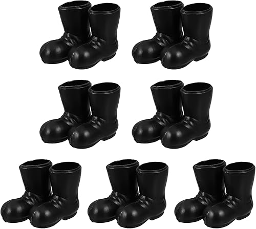 Toddmomy Mini botas de Papá Noel de Navidad, 7 pares de mini zapatos decorativos, botas de tobillo en miniatura, adornos de muñeca de Papá Noel para