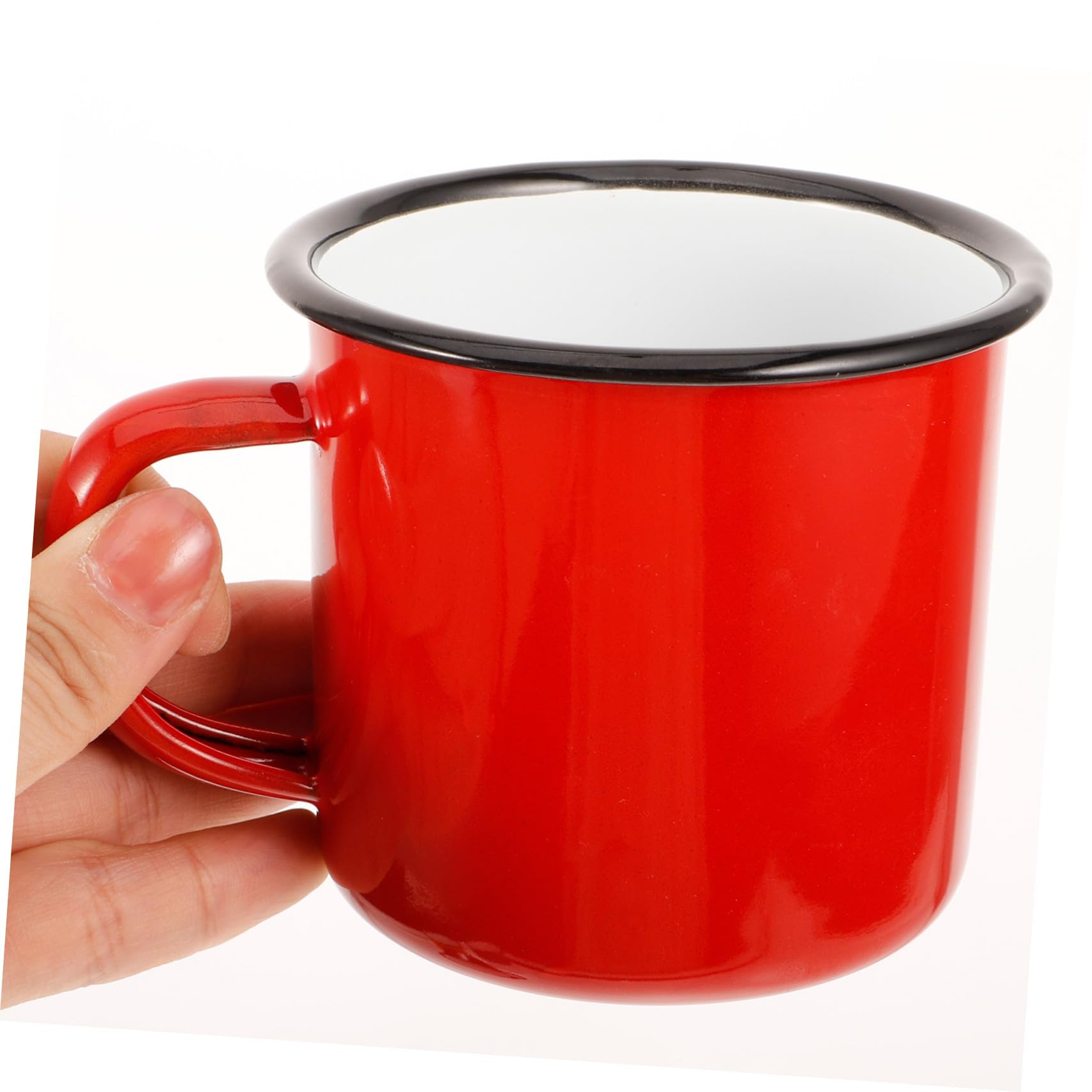 ibasenice 4stücke Emaille-tasse im Vintage-stil Emaille-kaffeebecher Traditionelle Emaille-becher für Camping Reisen und Haushaltsgebrauch Einfach zu Reinigen und Langlebig