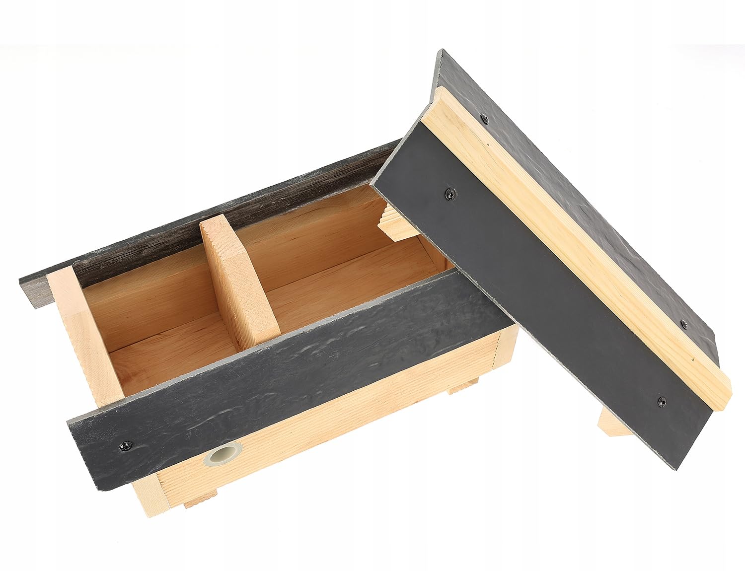 MAZUR Hummelhaus aus Holz | 17x29x14cm | Wetterfest Hummelhotel Haus | Hummelkasten | Hummelpension | Insektenhotel | Bienenhaus | Nistkasten | Hummelvilla | für Hummeln