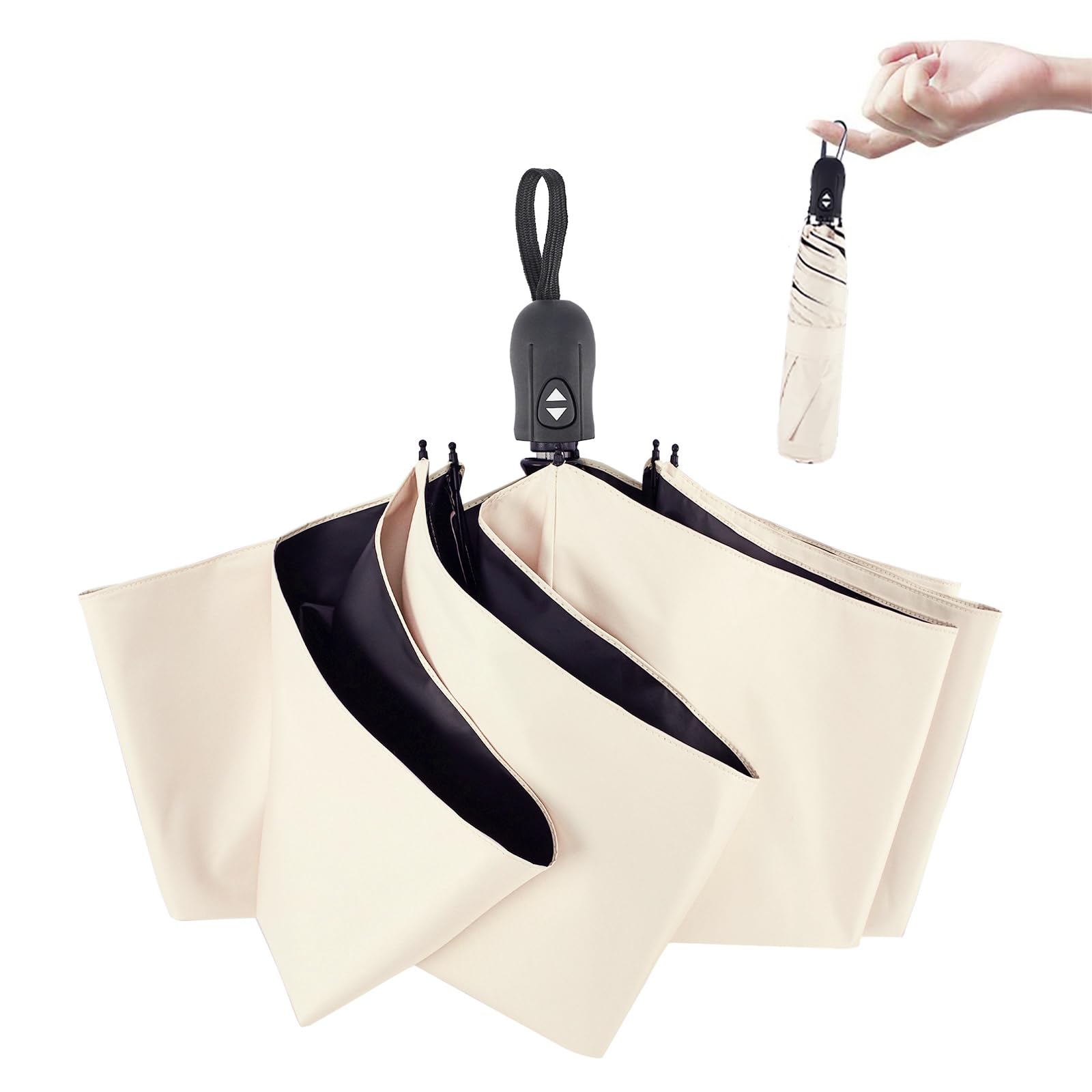 Ultra-Lightweight Umbrella, Weighs 6.7 - 7.9 oz (189 - 199 g), 100% UV Protection, Complete Sun Blocking, Heat Shielding, One-Touch Automatic Open/Close Function, Compact and Foldable, UV Blocking,