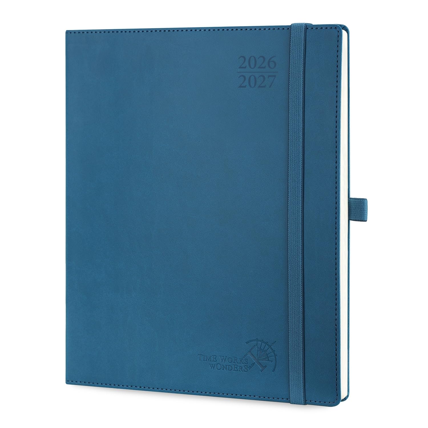 POPRUN Kalender 2026 2027 Wochenplaner (Aug.2026-Dez.2027) Softcover mit PU-Leder, ca. A4 (26,5 x 21,5 cm), 17-Monate-Terminplaner 1 Woche 2 Seite