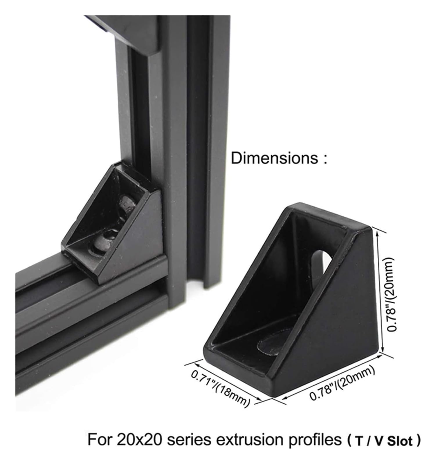 Connecteurs de profilés en aluminium, 20 pièces(Silver)