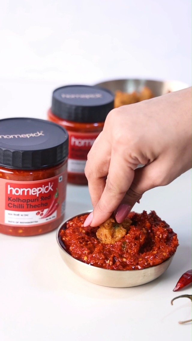 Homepick Pickles Kolhapuri Red Chilli Thecha 350g - Lal Mirch ka