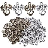 BronaGrand Flying Dragon Charms, 50pcs Dragon Charms Pendant Alloy Animal Pendants Dragon Bead Charm for Jewelry DIY Earrings Necklace Bracelet Making Craft Supplies, 21mm×16mm