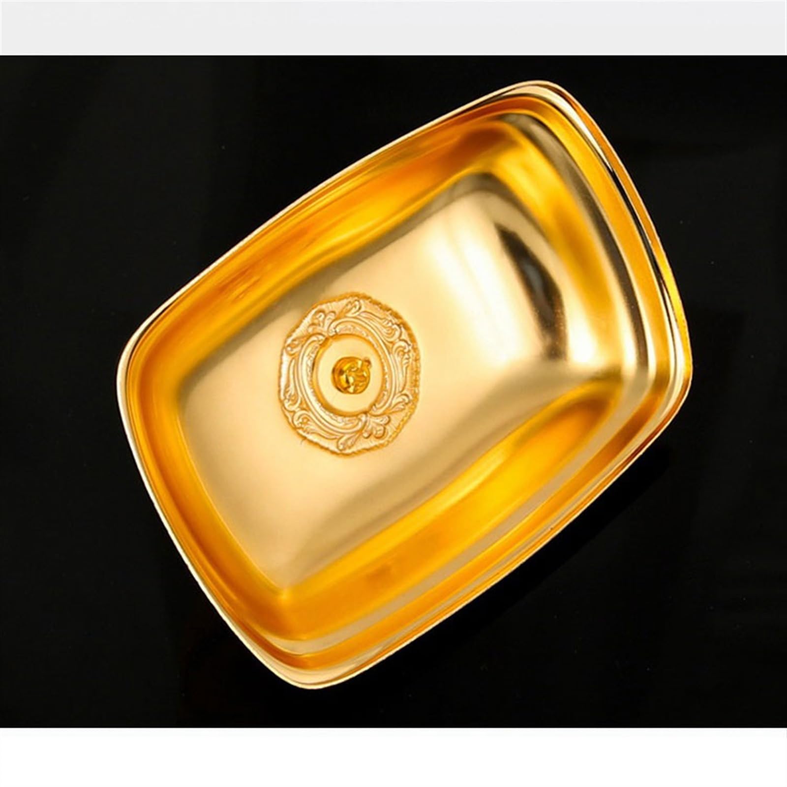 Burriere Piatto for burro creativo in stile europeo Coperchio rettangolare in metallo Piatto for snack Piatto for formaggi di grande capacità Stoviglie da cucina Scatola for conservazione del formaggi