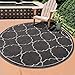 Produktbild SANAT Outdoor Teppich Wetterfest - Teppich für den Innen- und Außenbereich - Balkon Teppich Wasserabweisend - Teppiche für Terrasse, Garten, Küche, Bad oder Wohnzimmer - Grau, 120 cm Rund