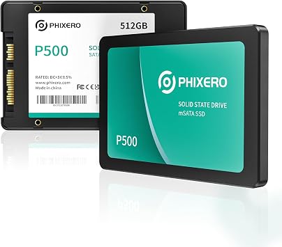 PHIXERO SATA SSD 512GB 3D NAND SATA III 2.5 Inch Internal Solid State Drive for Laptop/Desktop PC/Mini PC - P500
