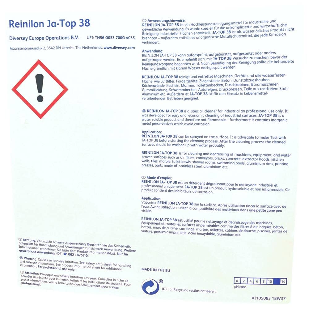 Format 4008385556606 – intensywny środek czyszczący reinilonja-top 38 10 l