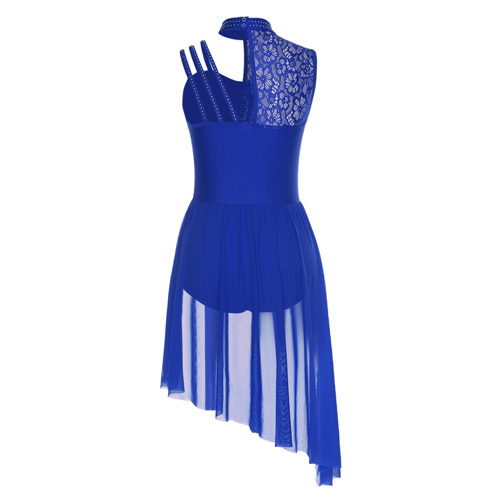 ranrann Femme Robe Danse Contemporaine Justaucorps Gymnastique Robe Danse Lyrique Tenue Patinage Artistique Strass Brillant