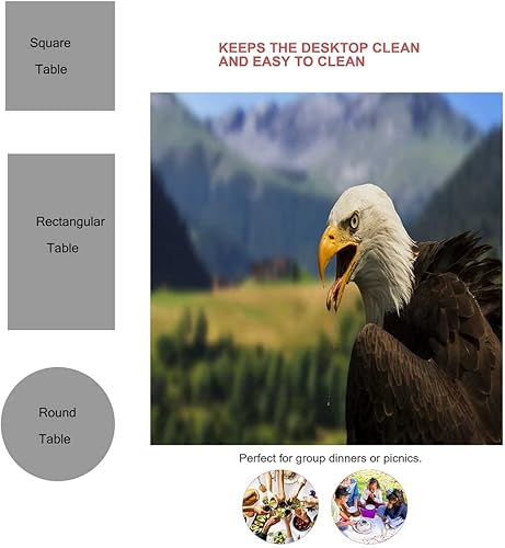 Miniatura 3 de Animal Eagle Mantel rectangular para mesa para exteriores, impermeable, a prueba de polvo, 60 x 84 pulgadas