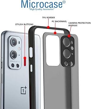 Microcase OnePlus 9 Pro London Serisi Sert Kılıf - Buzlu Siyah