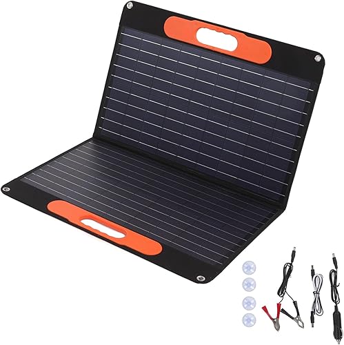 Miniatura 6 de Panel solar portátil de 60 W de energía de silicio Power Banks Sockets USB Charger Kit Pack Monocristalino 18V Embalaje para cargador Cargador de