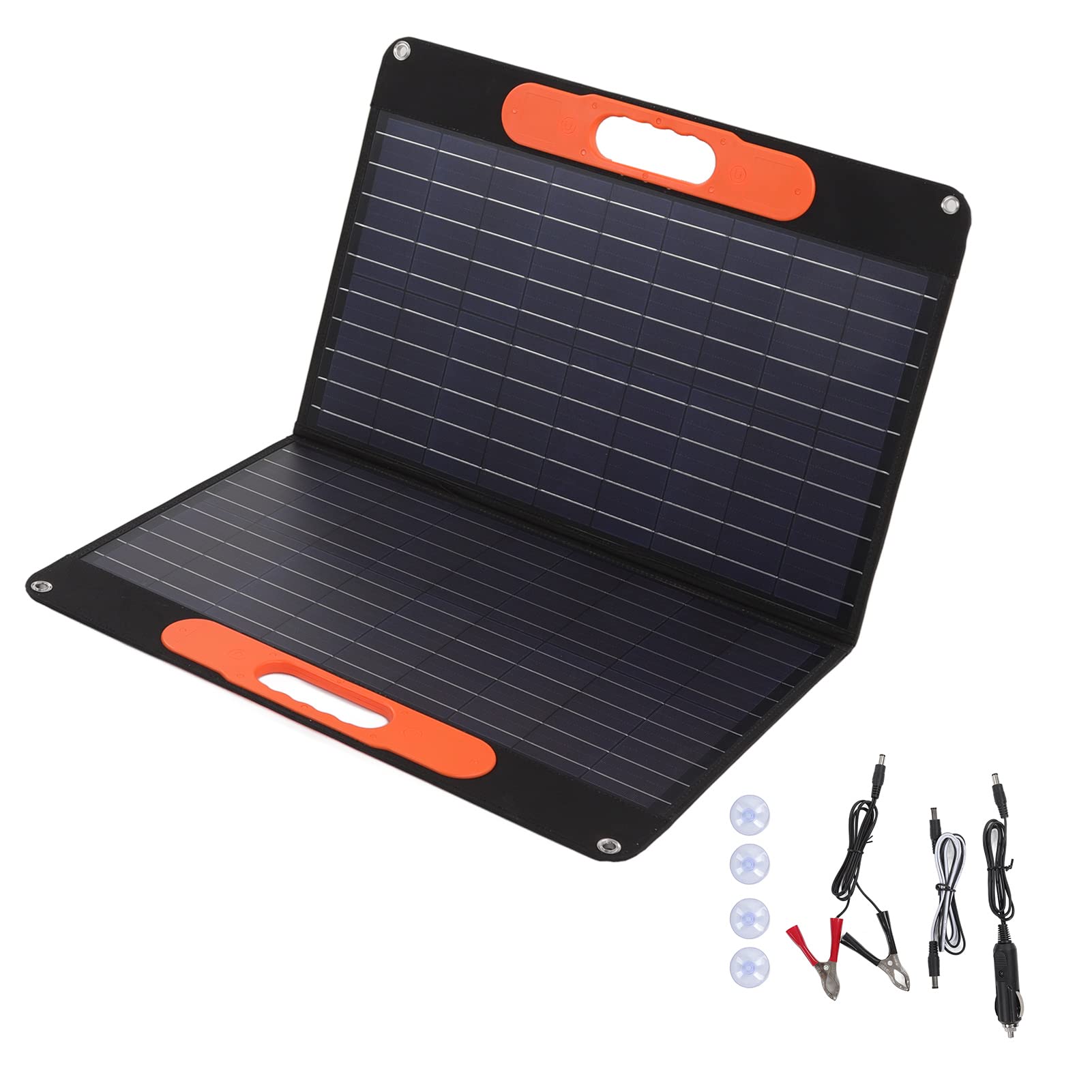 Garosa Pannello Solare Portatile da 60 W, Caricabatterie Solare Monocristallino Pieghevole da 18 V con DC 2 USB Tipo C, Conversione Dal 18 Al 20% per Campeggio, Viaggi, Telefono Esterno