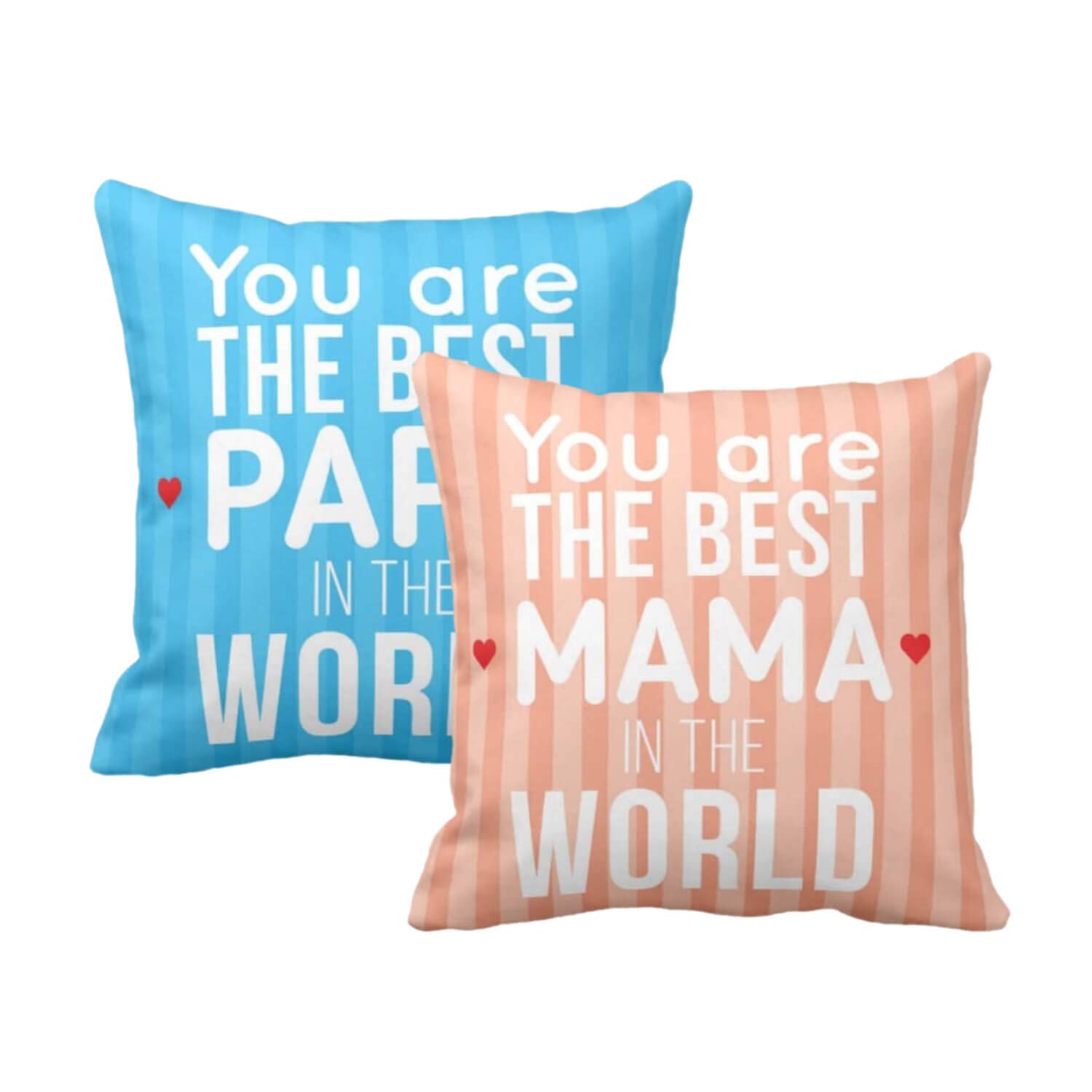 Yaya Cafe for Mom Dad, You are Best Mama Papa in The World Cushion Covers 12X12 inches | Wedding Marriage Mothers Fathers Day