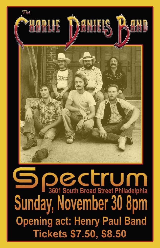 CHARLIE DANIELS BAND REPLICA 1980 CONCERT POSTER