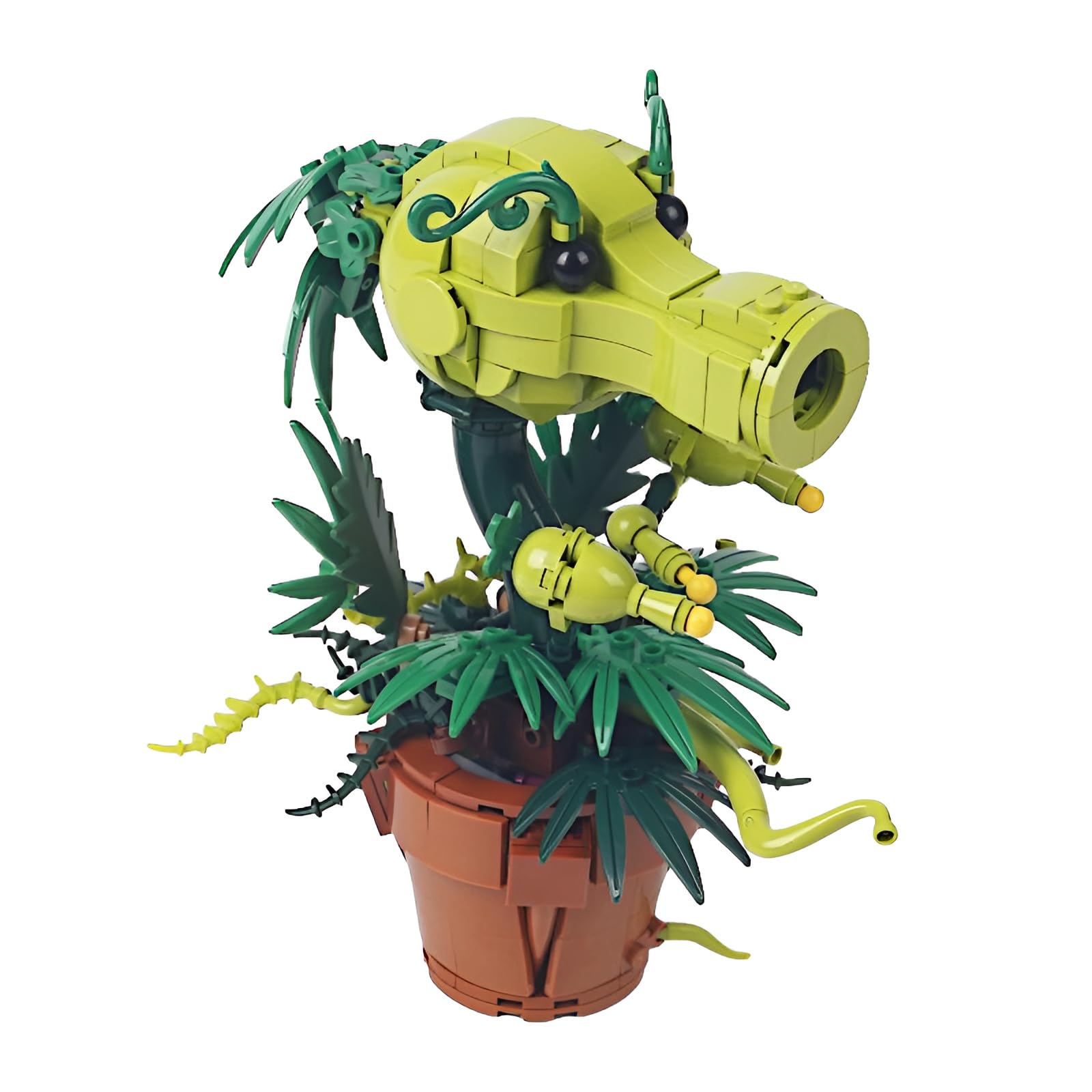 Peashooter Building Set, Horror Plant Potted Bonsai Building Bricks Kit, Plant Zombie Game-Inspired Model Toy - Image 3