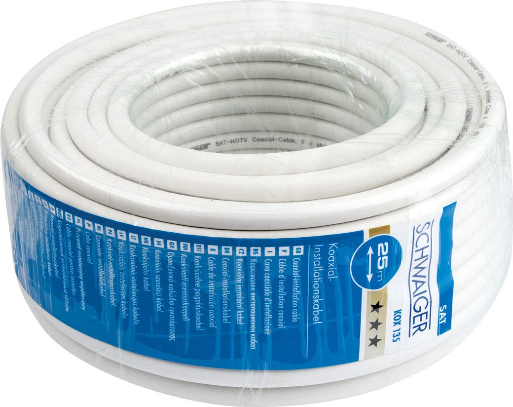 SCHWAIGER KOX13525 052 Cable COAXIAL 25 M Blanco
