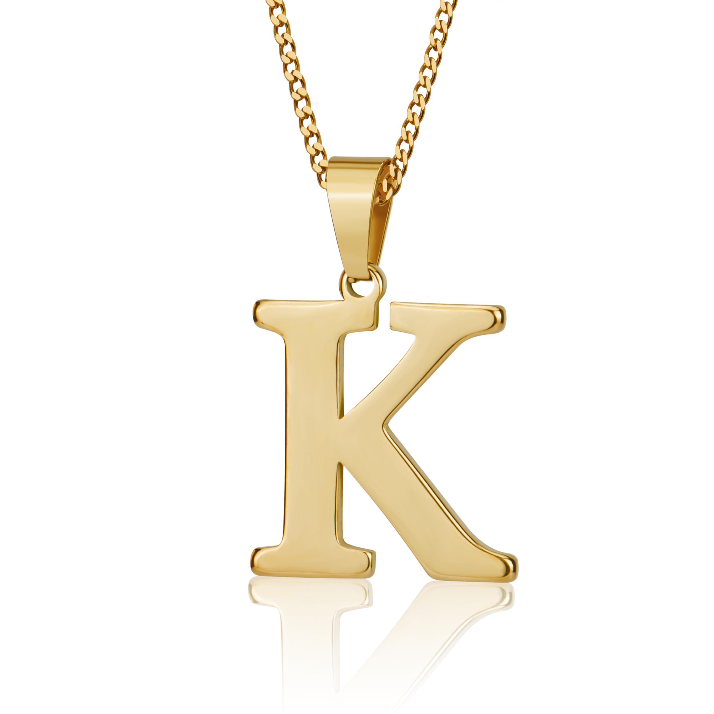 Initial Necklace for Men Women Boys Girls, 18K Gold Plated 26 Letters Pendant Necklace, Personalized Jewelry Gifts