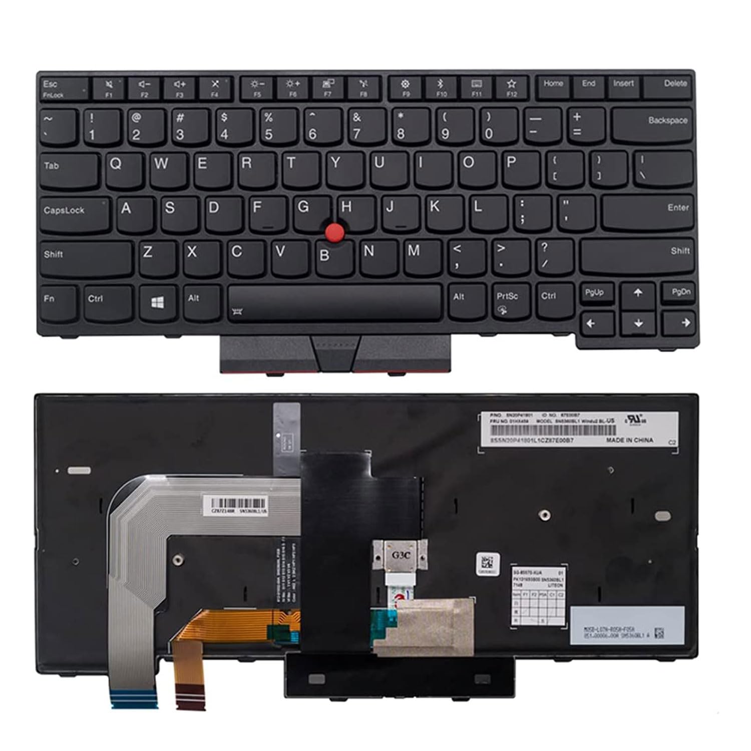 Tastiera per Lenovo ThinkPad T480, A485, T470, A475 - Layout Italiano Retroilluminata con Trackpoint