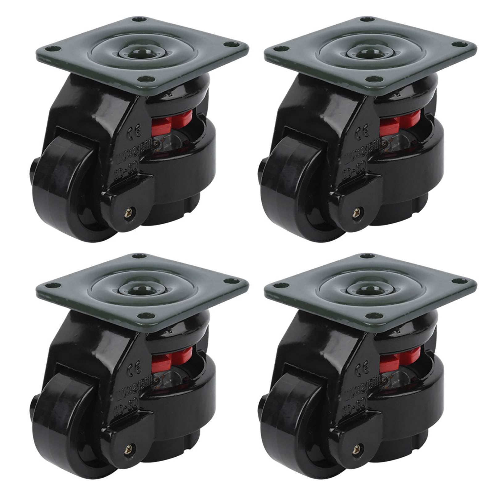 Bamjour Roulettes de Nivellement, Paquet de 4 Roulettes d'établi GD-60F Industrielles Robustes Pieds de Nivellement pour établi, Machine, équipement, étagères