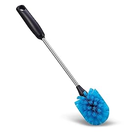 MOSOLAN Stainless Steel Bottle Brush with Replaceable Head, Long Handle Scrub Brush for Water Bottles, Glasswares, Mugs, Flasks, Tumblers, Vases, and Kitchen Sink, 2 Pack, 15 in