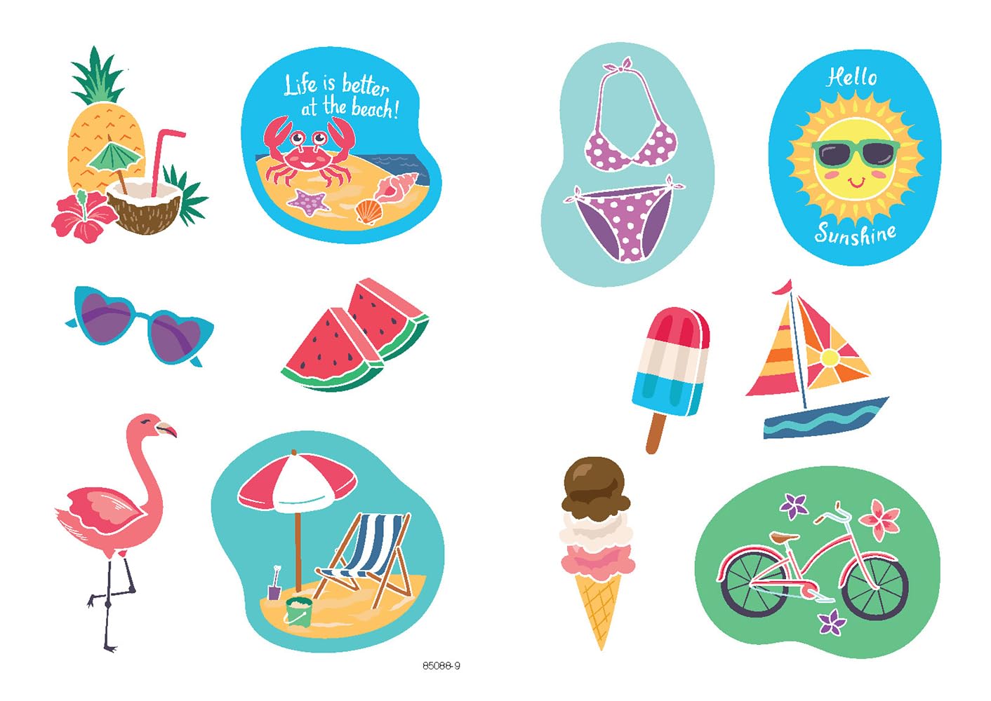 Hello Summer! 24 Stickers      Paperback – Sticker Book, April 12, 2023