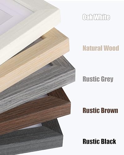 Miniatura 8 de Egofine Portarretratos de 5 x 7 de madera maciza con plexiglás, para exhibir fotos de 3.5 x 54 x 6 con paspartú o 5 x 7 sin paspartú, juego de 4