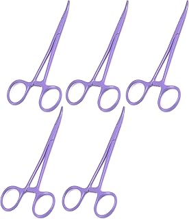 AAProTools 5 Purple Color Mosquito Locking Hemostat Forceps Curved 5