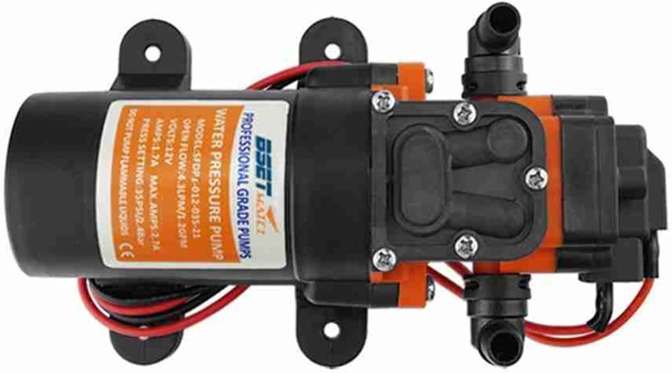 Adjustable Small Submersible Pump 1.3GPM 60PSI Automatic Marine Water Diaphragm Pump 12V Self Priming Boat Marine High Pressure