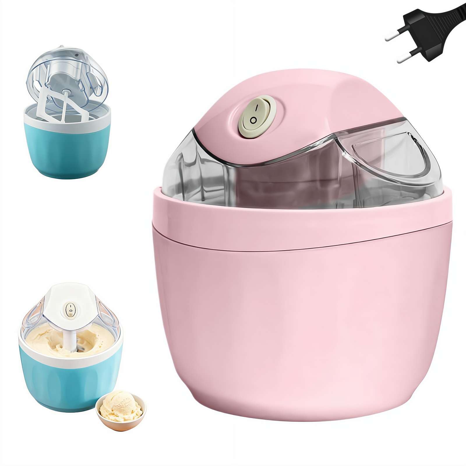 Mini máquina de helados para el hogar, mini máquina eléctrica rápida de 15 minutos, máquina personal de helado y sorbete, máquina eléctrica compacta para cocina, golosinas familiares