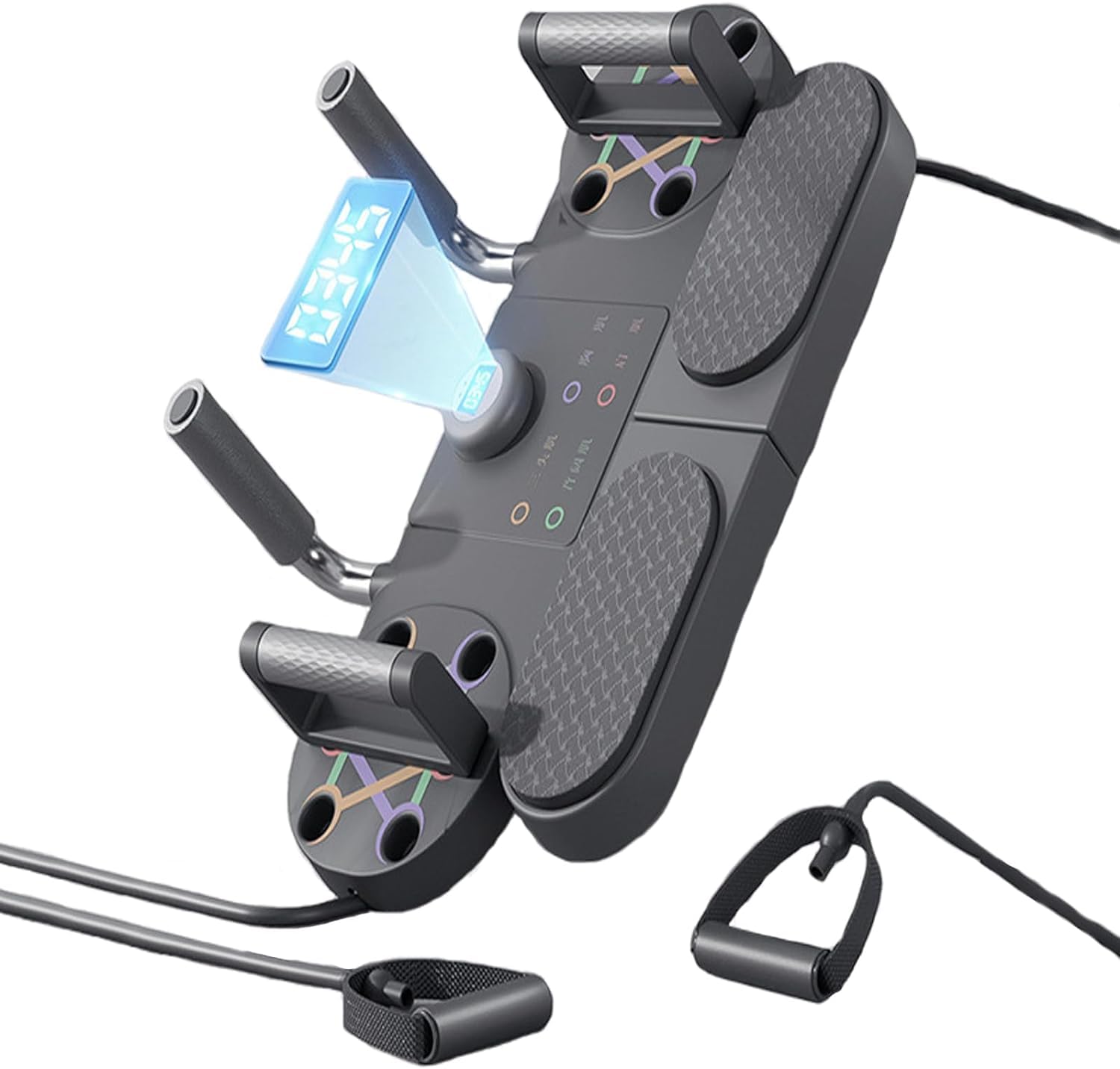 HIKKY Push Up Board, Portable Home Gym Equipment & Power Press Push up Board for Strength Training at Home for Men & Women, Includes Push Up Board, Plank System, Resistance Bands, Digital Counter