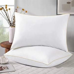Queen Size Pillows Set of 4 - Hotel Quality Down Alternative Pillow for Sleeping 4 Pack, Bed Pillows for Side, Back, or Stomach Sleepers