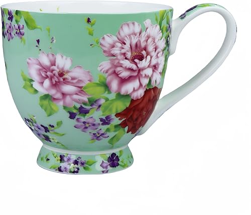 Miniatura 12 de Tazas de café lindas de 16 oz para mujer, tazas lindas de porcelana y hueso, tazas de café, tazas de té para mujeres Mon regalos de cumpleaños,