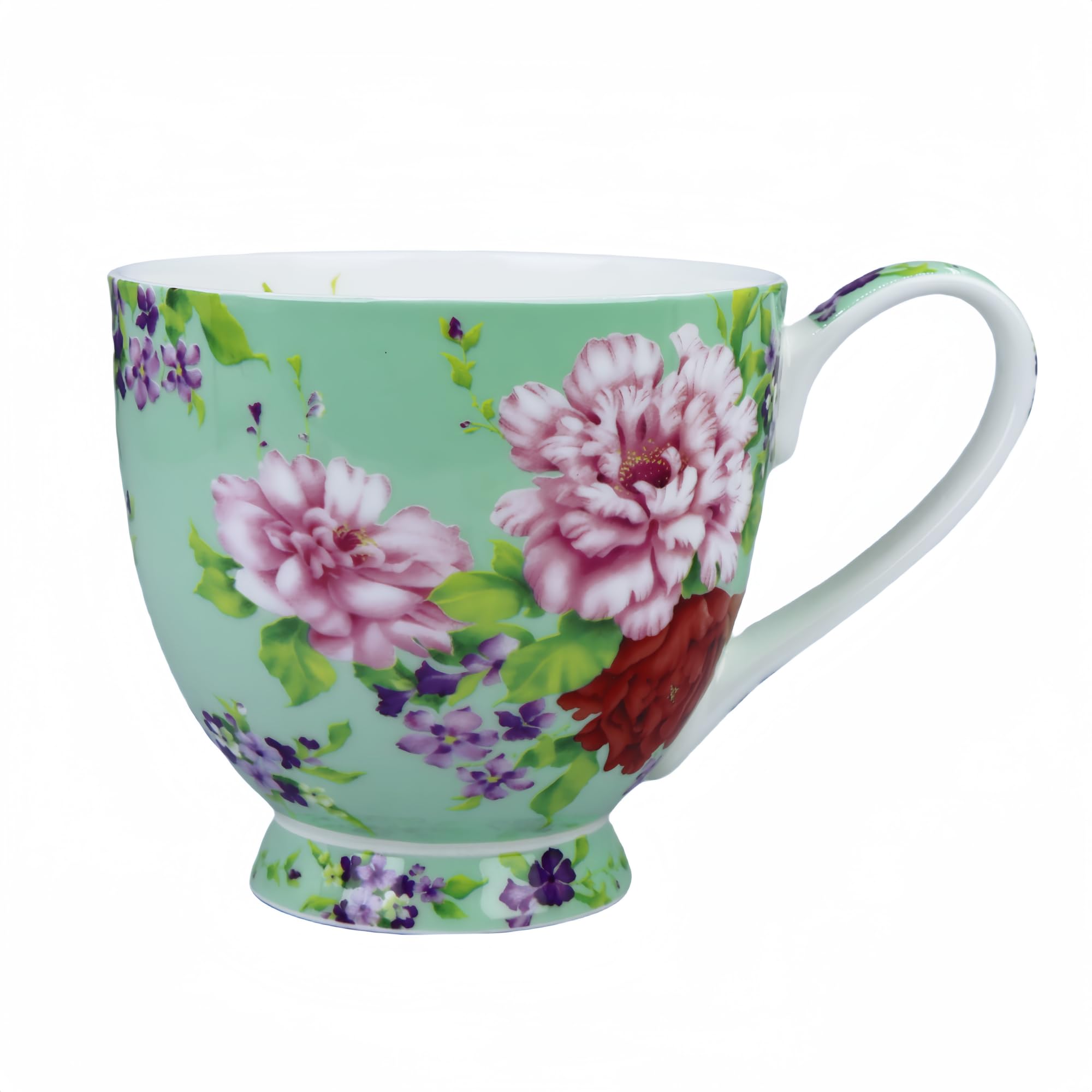 Mailandy 16oz Cute Coffee Mugs for Women Cute Mugs Bone China Flora Coffee Mug Teacups for Mon Women Birthday Gifts Christmas Gifts